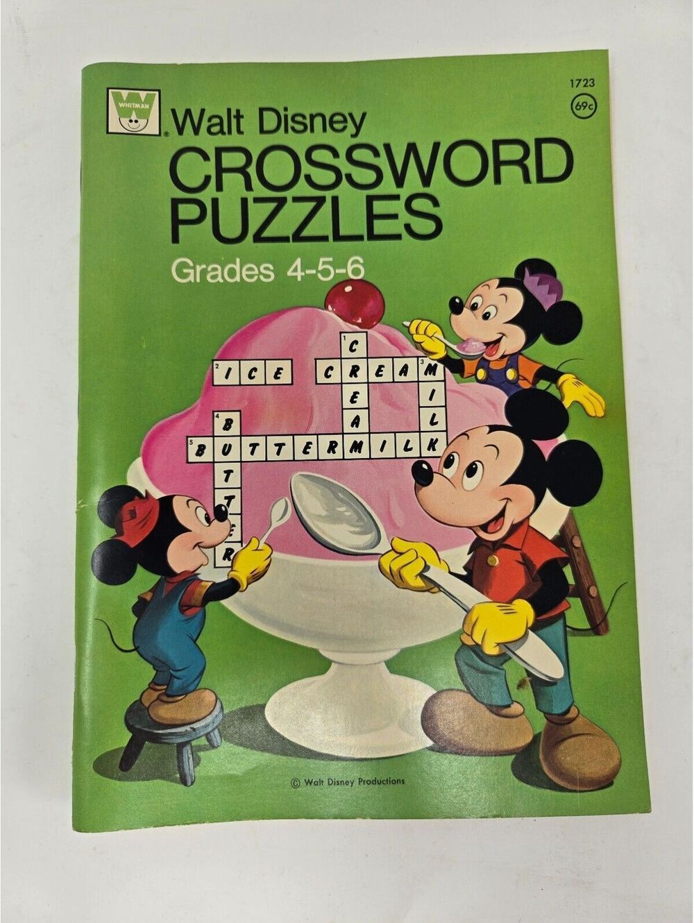 1974 Whitman  Walt Disney Crossword Puzzles Book Grades 4-5-6 #1731 Unused